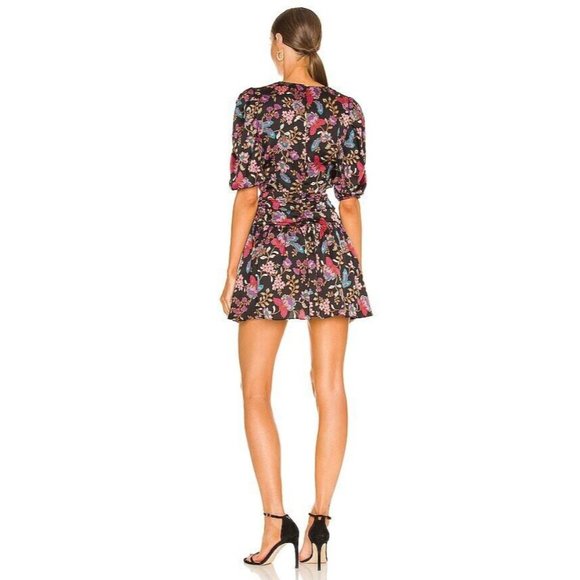 MISA Los Angeles Narcissa Dress Gemstone Floral Satin - Picture 5 of 7